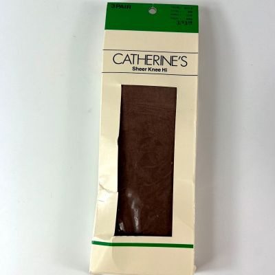 Catherine's Sheer Knee High Comfort Top Stockings Size B Queen Taupe Sandlefoot