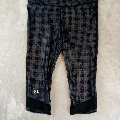 Under Armour Legging Womens Large Black Gray Stretch Workout Athleisure
