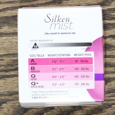 nWT L'eggs Silken Mist Women's Ultra Sheer Run Resistant Pantyhose. 20170