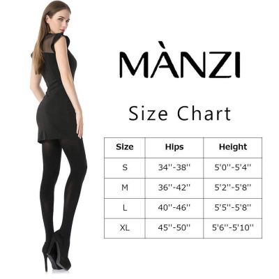 MANZI 2 Pairs Womens Opaque Control Top Tights Comfort Stretch 70 Denier Pant...