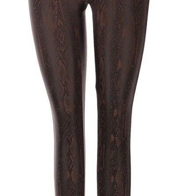 New SPANX Leggings Size Petite Small Shiny Snake Brown Faux Leather