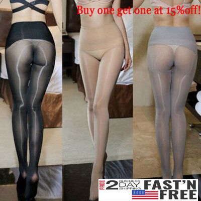 360° Seamless Women Oil Shiny Glossy Pantyhose Sheer Stocking Tights  Plus Size