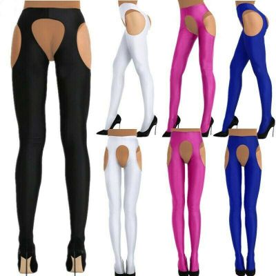 Women's Open Crotch Long Stocking Pantyhose Full-foote Tights Lingerie Seamless