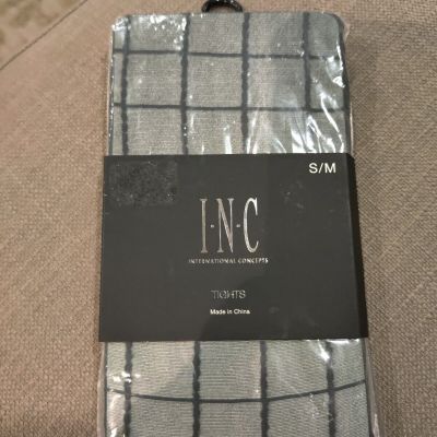 INC International Company Tights S/M Black Diamond/Square