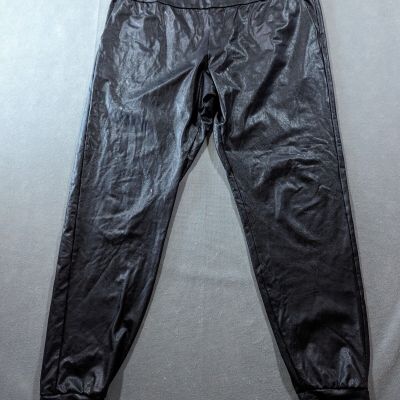 Commando Leggings Women's XL 35x29 Black Faux Leather Shiny Pants