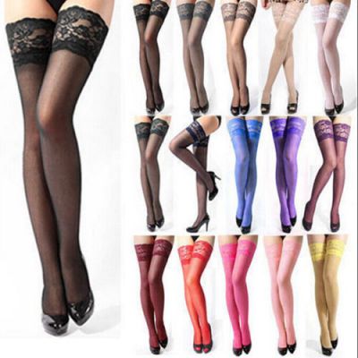 US! Sexy Lady's Lace Top Stay Up Thigh-High Stockings Woman Pantyhose Socks Gift