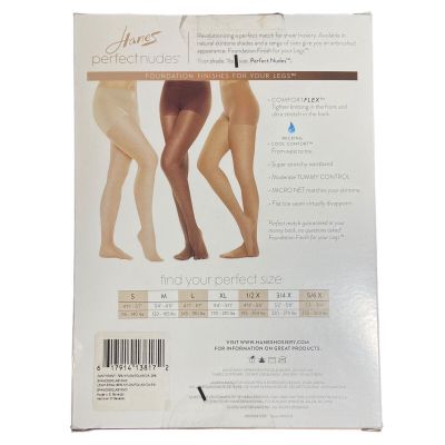 Lot of 2 Hanes Perfect Nudes Micro Net Pantyhose Tights Nude Size S Buff Bronze