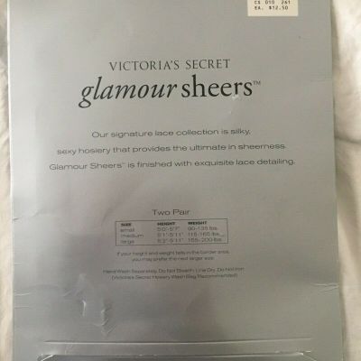Victoria's Secret Glamour Sheers Stockings Black Small Two Pair NIP