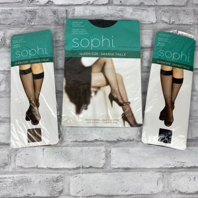 Sophi Pantyhose Queen Size 1 Black 2 Knee-Hi Black & Beige