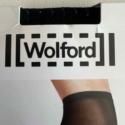 Wolford Sparkle Strip Tights 14734 New Size Small Black Metallic Blue Retail $75