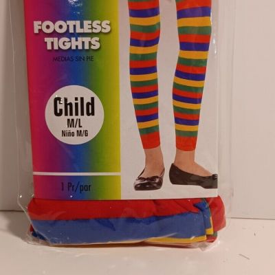 RAINBOW FOOTLESS TIGHTS - Child Size M/L, NEW