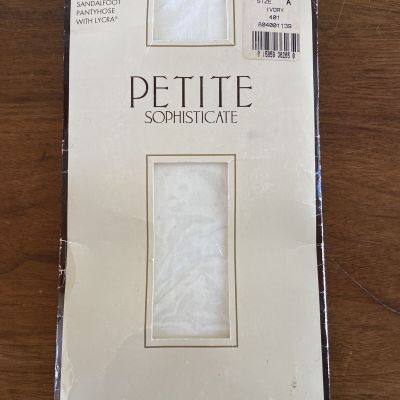 NEW Petite Sophisticate Ivory Sheer Control Top Pantyhose Ladies Size A
