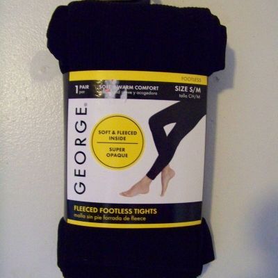 New Womens George Black Footless Tights Size S/M NWT!!!