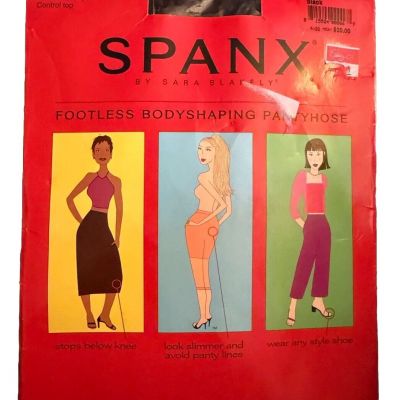 Spanx Original Footless Pantyhose Body shaping  Size B Black New With Tags
