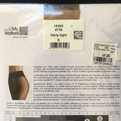 Wolford Individual 10 Tights Tights Color-FAIRLY LIGHT )( S ) Made In Italy C-23