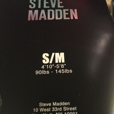 New 2 Pairs Steve Madden Black Fleece Lined Footless Tights Small Medium S/M