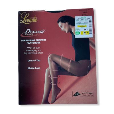 Levante Dynamic Sheer Energising Support Pantyhose Nero 3 Tall Control Top New
