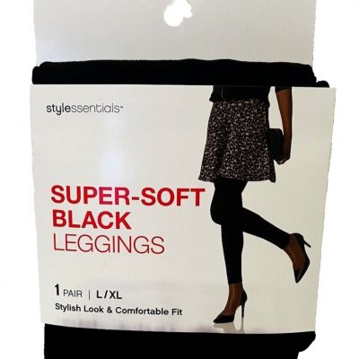 Style Essentials Super Soft Black Leggings L / XL