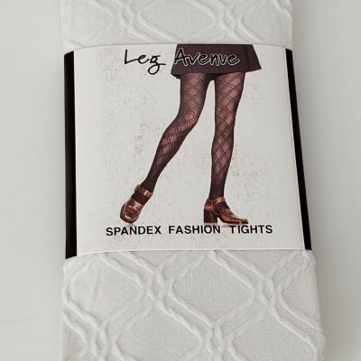 Leg Avenue Spandex Fashion Tights - White - One Size Fits All   K97