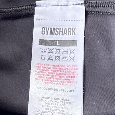 Gymshark Graphic Logo Plain Black Womens Compression Leggings GLLG3163 BK Size L