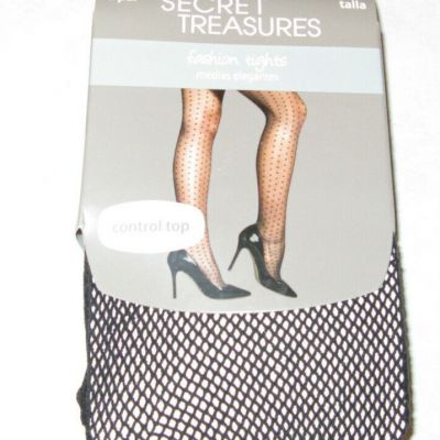 Women's Size 4 Black FishNet Control Top Fashion Tights  NEW