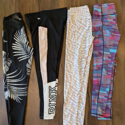 Victoria Secret Sport Pink Workout Leggings Women's Size Medium Lot of 4