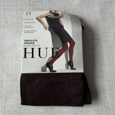 HUE Womens Absolute Opaque Luxe Tights Size 1 Espresso 1 Pair New