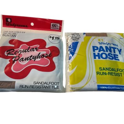Pantyhose Walgreens Vintage  Regular  2 packages New Sandlefoot Run Resistant
