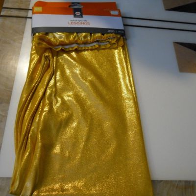 New ! 1 Pair Adult Sparkley Shine Leggings Golden Color indoor use only Size S/M