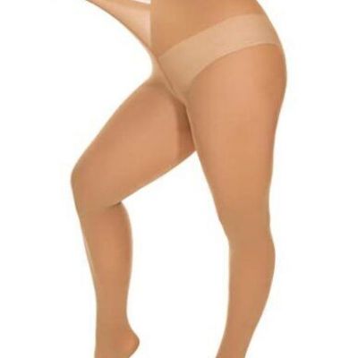 Women's Oversize Plus Size Tights 80D Soft Microfiber Semi X-Large Suntan