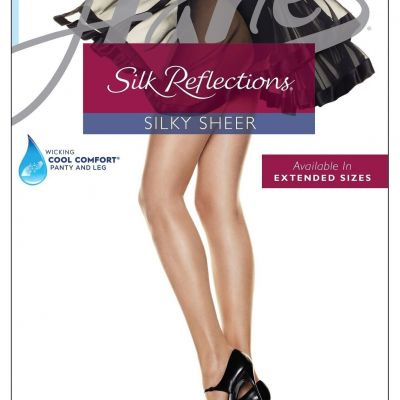 Hanes Pantyhose Silk Reflections Sheer Toe Control Top  Nude Travel Buff 717
