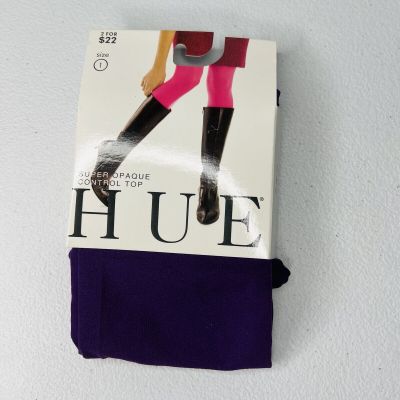 HUE Concord Super Opaque Tights w/Control Top Womens Size 1 New 1 Pair Pack