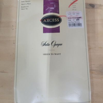 Vintage 90's Axcess Satin Opaque Sheer To Waist Pantyhose Size Tall