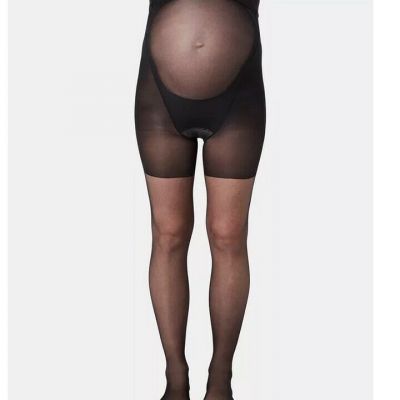 Spanx Mama Mid-Thigh Shaping Sheers Full Length Tights 015 Black Size A 1950