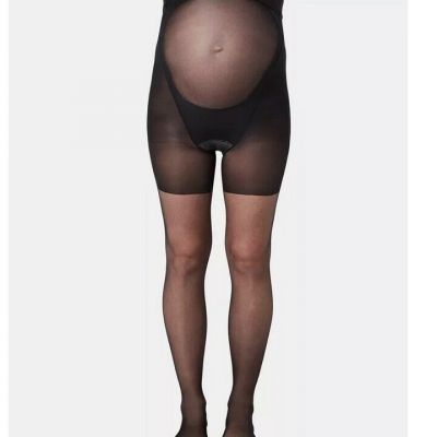 Spanx Mama Mid-Thigh Shaping Sheers Full Length Tights 015 Black Size A 1950