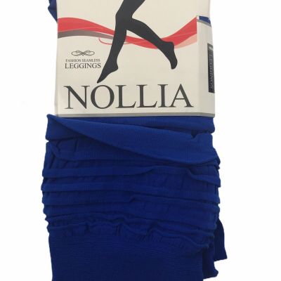 NWT Nollia Womens Size L/XL Blue Ruffled Fashion Seamless Leggings