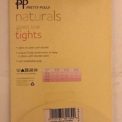 PRETTY POLLY OPEN TOE STOCKINGS LARGE BEIGE