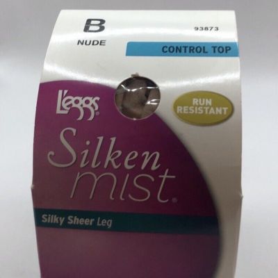 Leggs Silken Mist Control Top Size B Nude Pantyhose Ultra Sheer