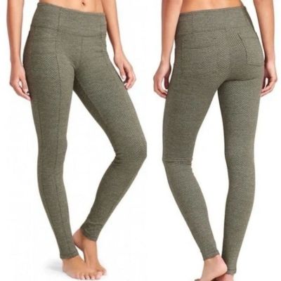 Athleta Metro Criss Cross High Waist Legging Workout Pants Olive Green