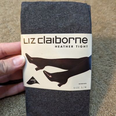 New old stock liz claiborne heather tights size s/m charcoal gray