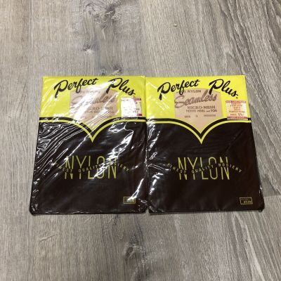 plume nylons vintage seamless perfect plus Pantyhose Tights Medium Size 9 Bin 33