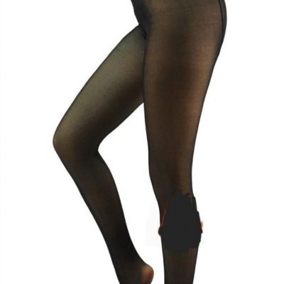 2 Pack Fleece Line Tights Sheer Winter Fake Translucent Tights Pantyhose Size S