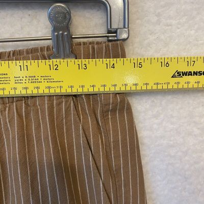 Uniqlo Pants Women S Tan Striped Drawstring Flowy Air Y2K Style Cotton