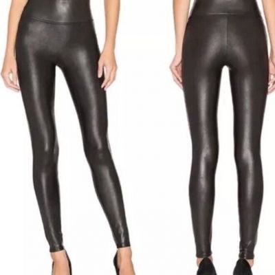 Spanx Black Faux Leather Leggings Size Small