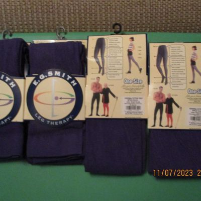 New E.G. Smith OG Cotton Purple ONE SIZE Womens Vintage Tights (4) SALE