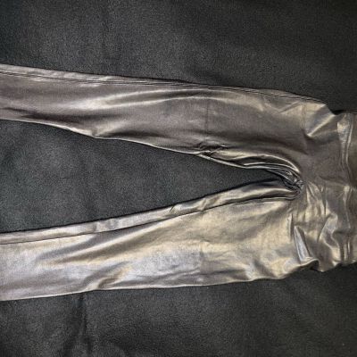 SPANX Women’s Faux Leather Leggings High Waist Size LARGE