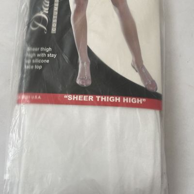 Dreamgirl Lace Stay-Up Sheer Thigh High White Bow Stockings Lingerie One Size