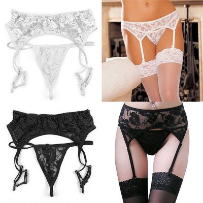 Sexy Women's Lace Garter Belt Stocking G-string Lingerie Thigh-Highs Stockings