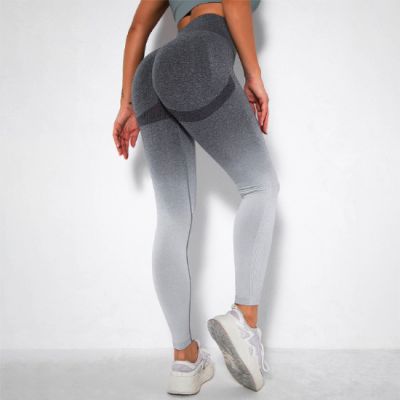 DreamNow Gradient Gray Style High Waisted Women Gym Workout Yoga Pants Leggings
