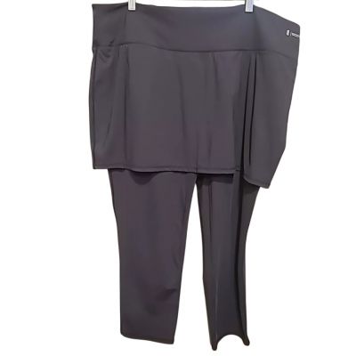 Zuda Size 2x Leggings With Skirt Black Sipper Pocket Active Gym Golf Athleisure